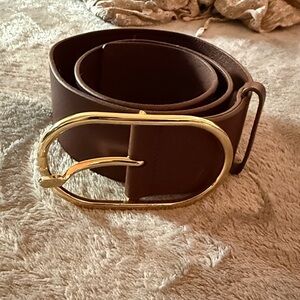 Frame Denim Coffee Leather Belt